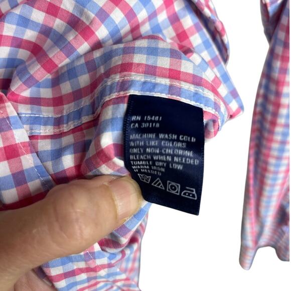 Oxford America Button Down Shirt Mens Large Multi Color Gingham Classic Preppy - Picture 9 of 11